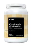 Amazon Brand - Solimo Whey Protein Powder with Creatine, Vanilla, 2 Pound (18 Servings)