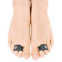 Toe Straightener Brace Splint Wrap for Hammer Toes, Overlapping Toes and Broken Toe Splint to Correct Bent Toes – Superior Toe Tape for Men and Women (1 Pair) (Black)