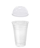 100 Sets 20 oz Clear Plastic Cups and Dome Lids/Parfait Cup