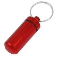 uxcell Aluminum Capsules Pill Fob Box Cache Container Burgundy w Key Ring