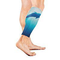 KEAKIA Dophins Swimming Calf Compression Sleeve Shin Splint Support Calf Pain Relief for Running, Cycling, Travel, Sports for Men Women (1 Pair)