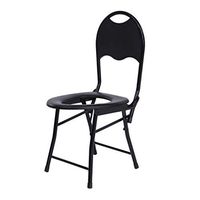 XWZJY Lightweight Potty Chair Bedside Commode Seat Pregnant Bath Stool Folding Portable Toilet for Seniors, Disabled with Non-Slip Leg Pad Max.80 kg