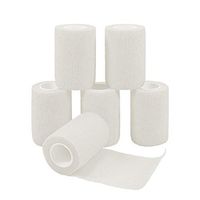 GooGou Self Adherent Wrap Bandages Self Adhering Cohesive Tape Elastic Athletic Sports Tape for Sports Sprain Swelling and Soreness on Wrist and Ankle 6PCS 3 in X 14.7 ft (White)