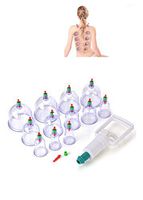 Duevin 12 Cups Chinese Traditional Medical Healthy Body Vacuum Acupuncture Cupping Suction Therapy Body Massager Deep Tissue Muscle Relaxer Set