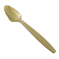 JAM PAPER Big Party Pack of Premium Plastic Spoons - Gold - 100 Disposable Spoons/Box