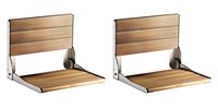 Moen Teak Wood Folding Shower Seat, Aluminum (DN7110) (Pack of 2)