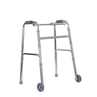 Diry Elderly Home Four-Foot Walker with Wheel Folding Adjustable Height