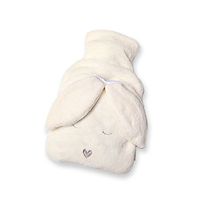 JAYWAYNE Hot Water Bottle with Cover, Rubber Hot Water Bottle, Hot Water Bag for Pain Relief with Cute Knit Cover/Luxurious Cozy Faux Fur Cover (2 Liter/White Rabbit)