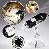 DGCUS USB 2.0 Digital Microscope 1000 x Magnification 8-LED Mini Microscope Camera Magnifier with Stand 2 Mega Pixels