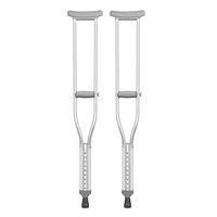 Sisyria Durable Aluminum Alloy Crutches, Convenient Lightweight Walking Stick Heights Adjustment Walker Suitable for 156-185cm People Using