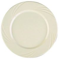 Newbury Collection 7 3/4" Beige Plastic Plates, Heavyweight Disposable Salad Plates 15 Per Pack