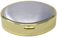 Silver/Gold Brushed Finish Oval Pocket Purse Portable Travel Pill Box & Medicine Organizer (2 Compartments)