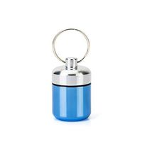 CHIVENIDO Small Pill Box, Waterproof Pill Fob Organizer, Portable Pill Holder Keychain (Light Blue)