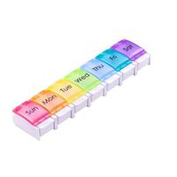 SUPVOX Weekly Pill Organizer Push Button Pill Organizer 7 Day Pill Box for Travel Office
