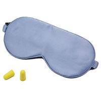 UNAOIWN Sleep Mask 100% Silk Blindfold, Girly Eye Mask Cover for Night Sleeping for Women Ear Plugs Free (Light Blue)