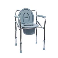 BINZHI Multifunctional Transport Toilet Chair Foldable Waterproof Height Adjustable Bathroom Toilet Seat Toilet, Blue Bedside Toilet (Color : Blue)