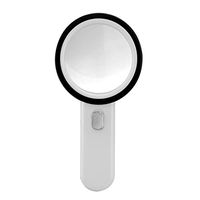 20x Handheld Magnifier Large 106mm/ 4.2-Inch Distortion Free Illuminated Magnifying Glass Lens Durable ABS Frame Magnifying Loupe with 12 LEDs for Reading Crafts Jewelry Hobbies Daily Low Visual Aids