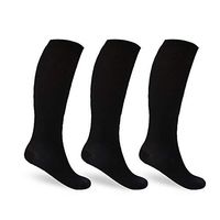Unisex Compression Socks (Black-3 Packs, Small/Medium)