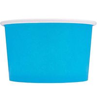 [50 Count] Blue Paper Ice Cream Cups - 4 oz Small Dessert Bowls - Comes In Many Colors & Sizes! Frozen Dessert Supplies