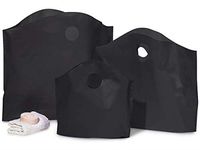 Wave Top Reusable Bags - Black 100% Recycled Wave Top Asst 25 Small, 50 Med, 25 Tall & 25 Large (125 bags) - WRAPS-12WTABK