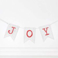 33" X 9" X .25" Wood Swag (Joy), White/Red – 70510