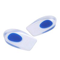 BlueRCKing 3 Pairs Gel Heel Cups Silicone Heel Cup Pads for Men Women Fasciitis Achilles Pain Pad (Blue)