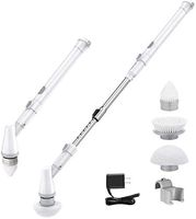 Homitt Electric Spin Scrubber Power Brush Floor Scrubber, Cordless Shower Scrubber with Adjustable Extension Arm and 3 Replaceable Bathroom Scrubber Cleaning Brush Heads for Tub, Tile, Floor