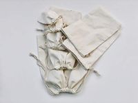 Cotton Canvas Muslin Bag. Double Drawstring. Reusable Natural Eco Friendly Muslin Storage Bags. Pack of 25 (5 x 7 Inches)