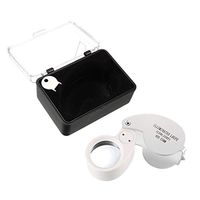 uxcell Magnifying Glass with Light, 40X LED Illuminated Jewelry Loupe 4000% Metal Magnifier,Pocket Folding Magnifier Jewelers Eye Loup Gauge,for Antiques, Coins, Rocks, Stamps, Watches