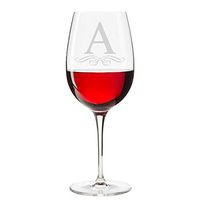 Classic Elegance Initial Engraved 18 oz Wine Glass, Letter A