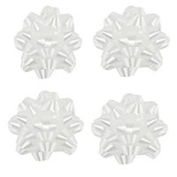 Worlds White Gift Wrap Bows,Satin Finish Confetti Bows-Christmas Ribbon Gift Bows 4" Inch (12 Pack)