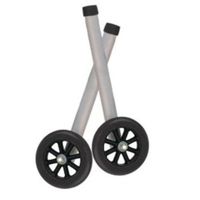 Walker Wheels, Universal 5 Inch With Rear Glide Caps - Silver - 10109-BL