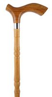 Walking T Handle Wooden Cane (Cropped Handle Bright Yellow)