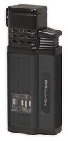 Vertigo Chancellor Quad Torch Flame Lighter w/ Cigar Punch - Metallic Black