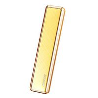 GraPefruiT Arc USB Rechargeable Lighter with Slide Switch, Outdoor Windproof Ultra-Thin Lighter, Stainless Steel Electronic Flameless Collectible Cigarette Lighter, 8.5 × 2 × 0.7cm (Gold)