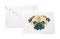 Polygonal Pug Face Stationery Note Card Set