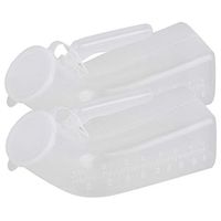 2Pcs 1000ml Thick Firm Male Urinal Urine Bottle with Lid Transparent