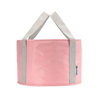 Folding basin- Foldable Washbasin Portable Basin Outdoor Travel Insulation Foot Bath (Color : Light pink, Size : H20XW31cm)