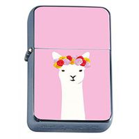 Llama Flip Top Dual Torch Em1 Smoking Cigarette Silver Refillable Dual Flame