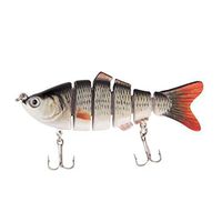 3D Eyes Multi Sections 6 Segments Fishing Lure Treble Hook Plastic Simulation Fake Fishing Bait