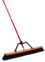 Libman Commercial 850 Smooth Surface Heavy Duty Push Broom, 62" Length, 36" Width, Black/Red (Pack of 3)