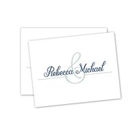 Simple Script Personalized Note Cards - Blue