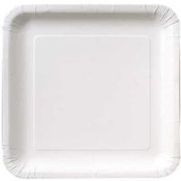 Creative Converting Touch of Color 18 Count Square Paper Dinner Plates, Ivory