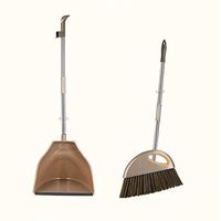 Broom and Dustpan With Long Handle Telescopic Up Non-Slip Handle Non-stick Hair Windproof Broom And Dustpan Stainless Steel Rod Soft Brush Broom Set Home Kitchen Room Toilet Cleaning Tool