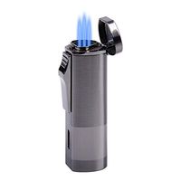 Triple Butane Gas Jet Flame Torch Cigarette Cigar Lighter With Gift Box