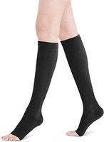 Fytto 2020 Open-Toe Compression Socks, Breathable Microfiber, 15-20 mmHg Graduated Support – Discreet Medical Hosiery for Professionals, Relieves Swelling & Alleviates Varicose Veins, Black, Small