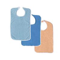 3 Terry Adult Bib with Hook and Loop Closure (Blue, Royal, Peach)