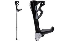 Ergodynamic Forearm Crutches by FDI (Size: 4'7-6'8) 1 Pair/2 Crutches/Black/Lightest Crutch with an Integrated Shock Absorber (M (132-198lbs) Spring Rate)
