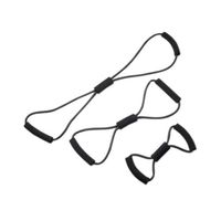 CanDo Bowtie Tubing Exerciser Full Body Set, Black, 14/22/30 Inch