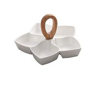 AXZHYX Bowl Creative Ceramic Fruit Plate Household Simple Fruit Plate Snack Plate Grid Salad Plate Living Room Dessert Dried Fruit Plate Hotel Tableware Home Noodles Boiled Fish Soup Bowl